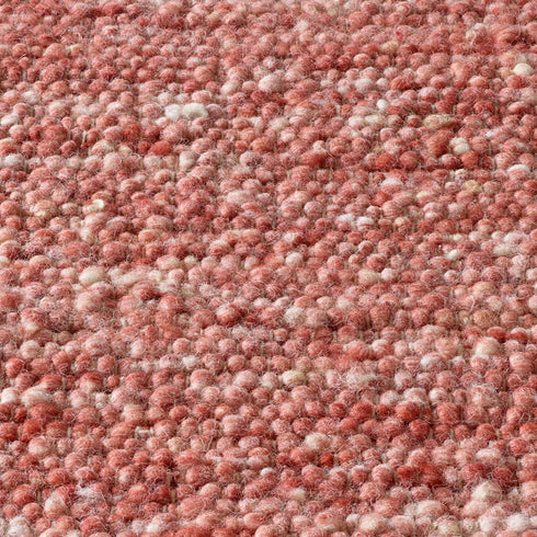 Wollteppich Natur | Reine Schur-Wolle Handweb Teppich im Skandinavischen Design | Rot